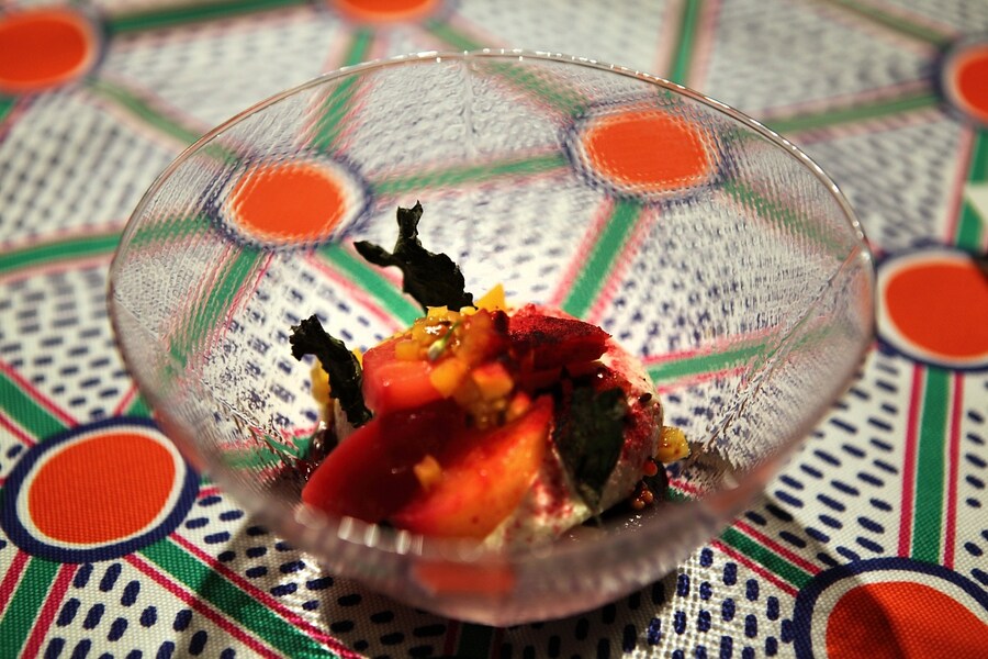 Beetroot and buttermilk cheese