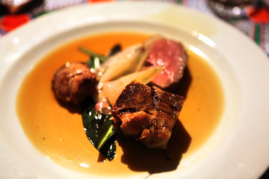 Lamb with seashore greens
