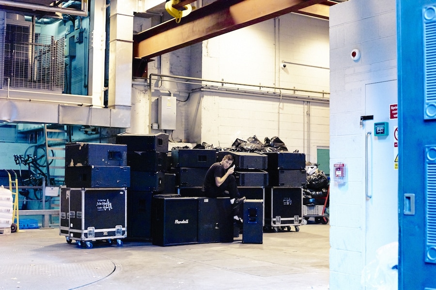 On the Phone at London Fashion Week S/S15