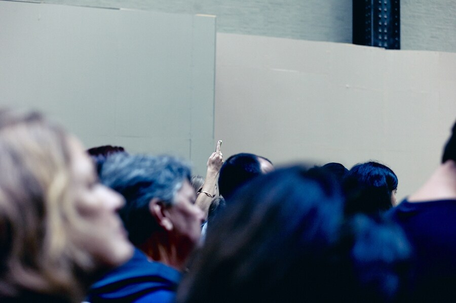 On the Phone at London Fashion Week S/S15