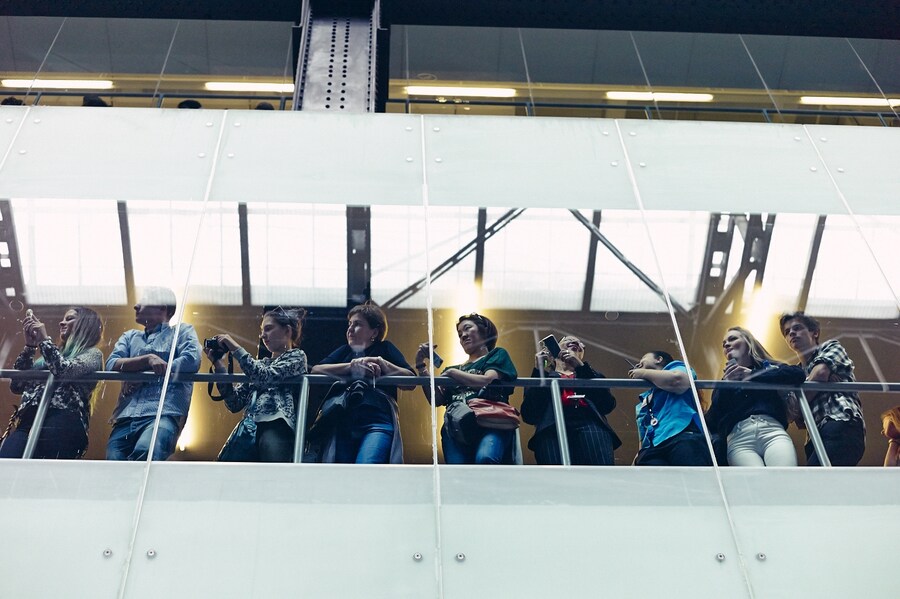 On the Phone at London Fashion Week S/S15