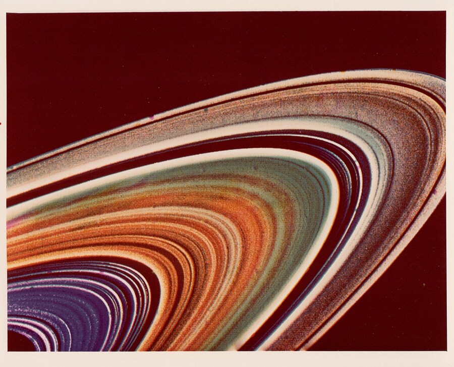 Segment of Saturn’s rings, Voyager 2, 1981