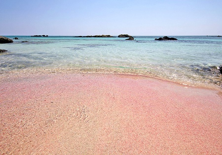 Peach sand, Elofonisi beach, Crete