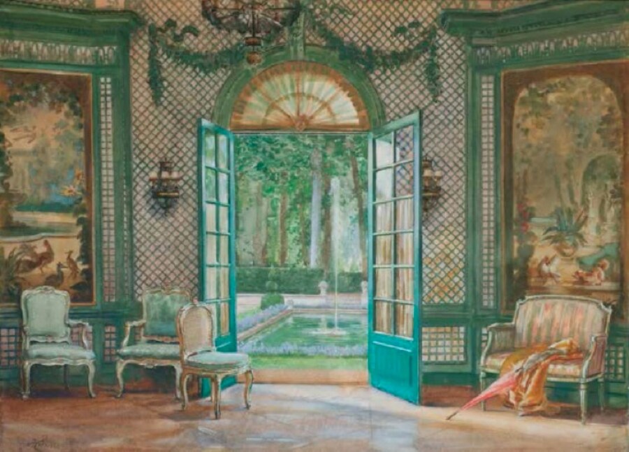 Villa Trianon, 1920s, painted by Scot William Bruce Ellis Ra