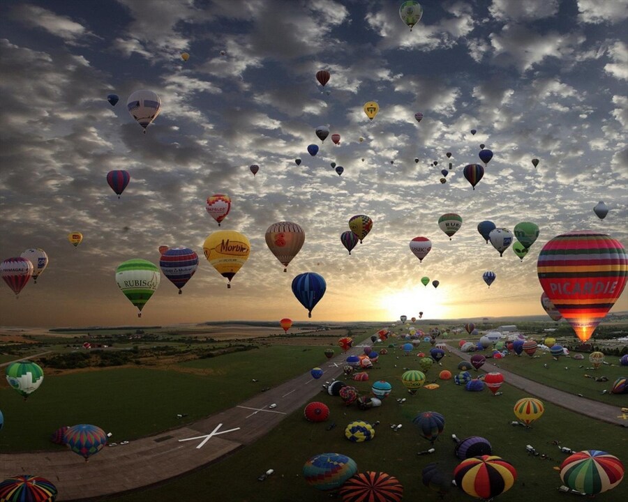 Largest hot air balloon gathering in Lorraine, France