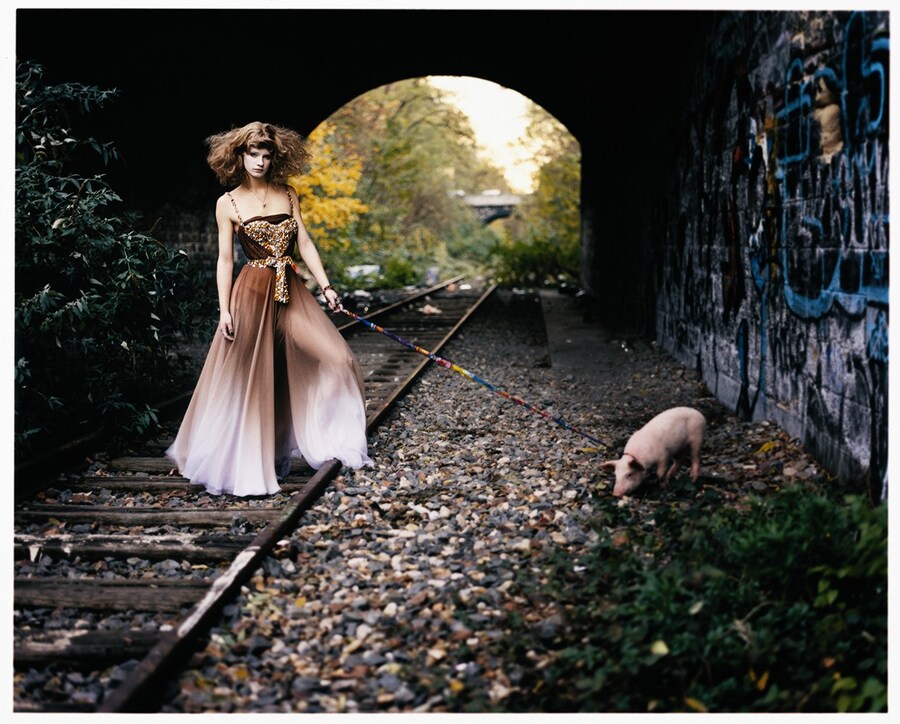 A piglet in AnOther Magazine S/S05