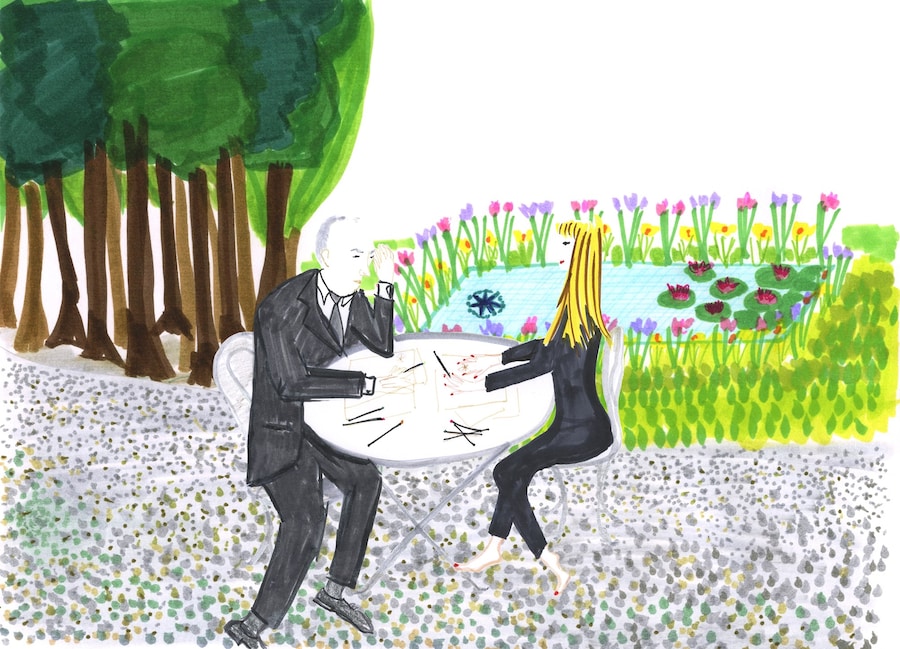 Victoire and Christian in Granville creating Rose des Vents