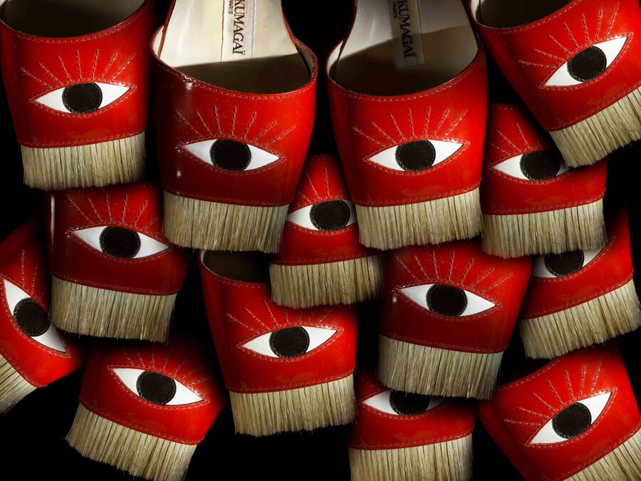 Tokio Kumaga&#239;, ca. 1989, &#39;Eye&#39;, leather sandal with eye moti