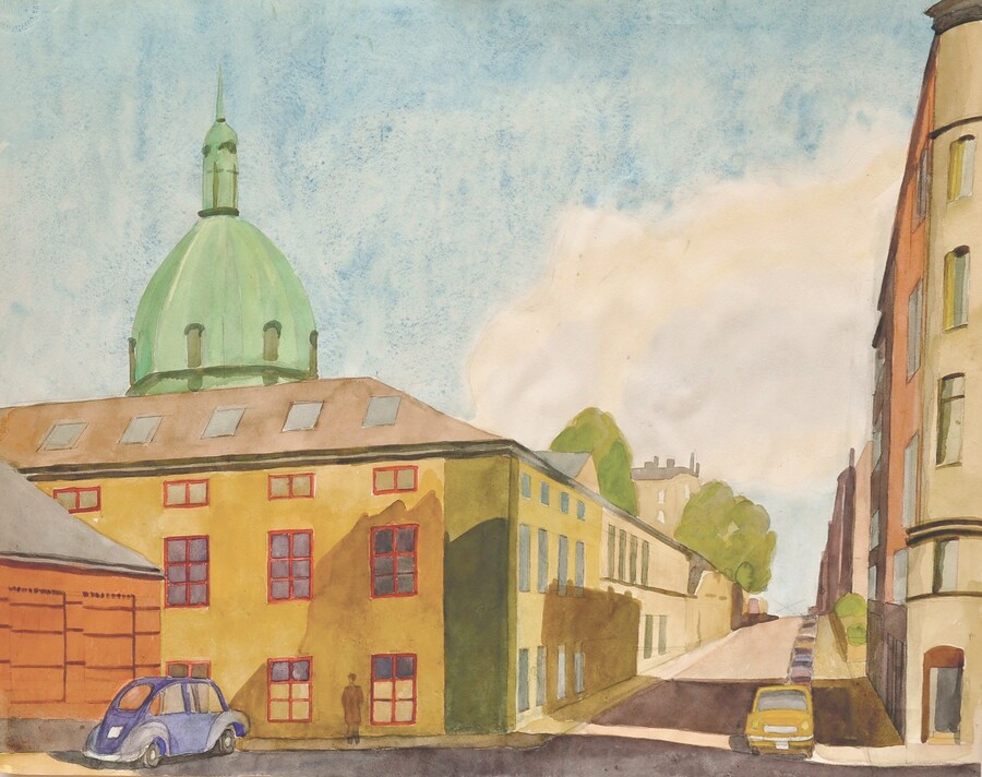 8. Josef Frank, Artillerigatan-Stockholm, Watercol