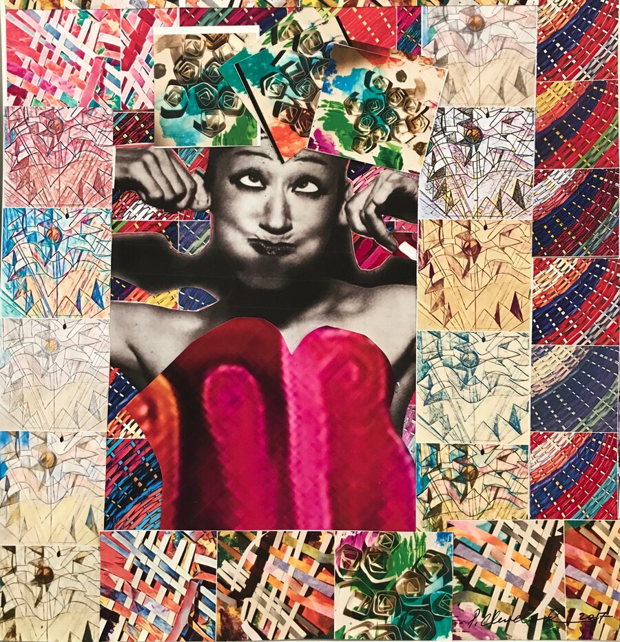 Pat Cleveland, Clown (2017), Paper on Paper, 29x30