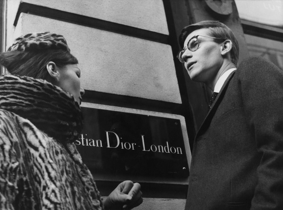 Yves Saint Laurent in front of Christian Dior Lond