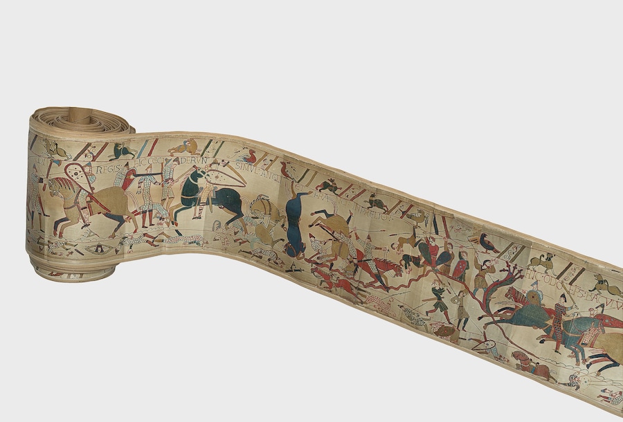 Photograph-of-the-Bayeux-Tapestry,-1873,-Cundall-&amp;