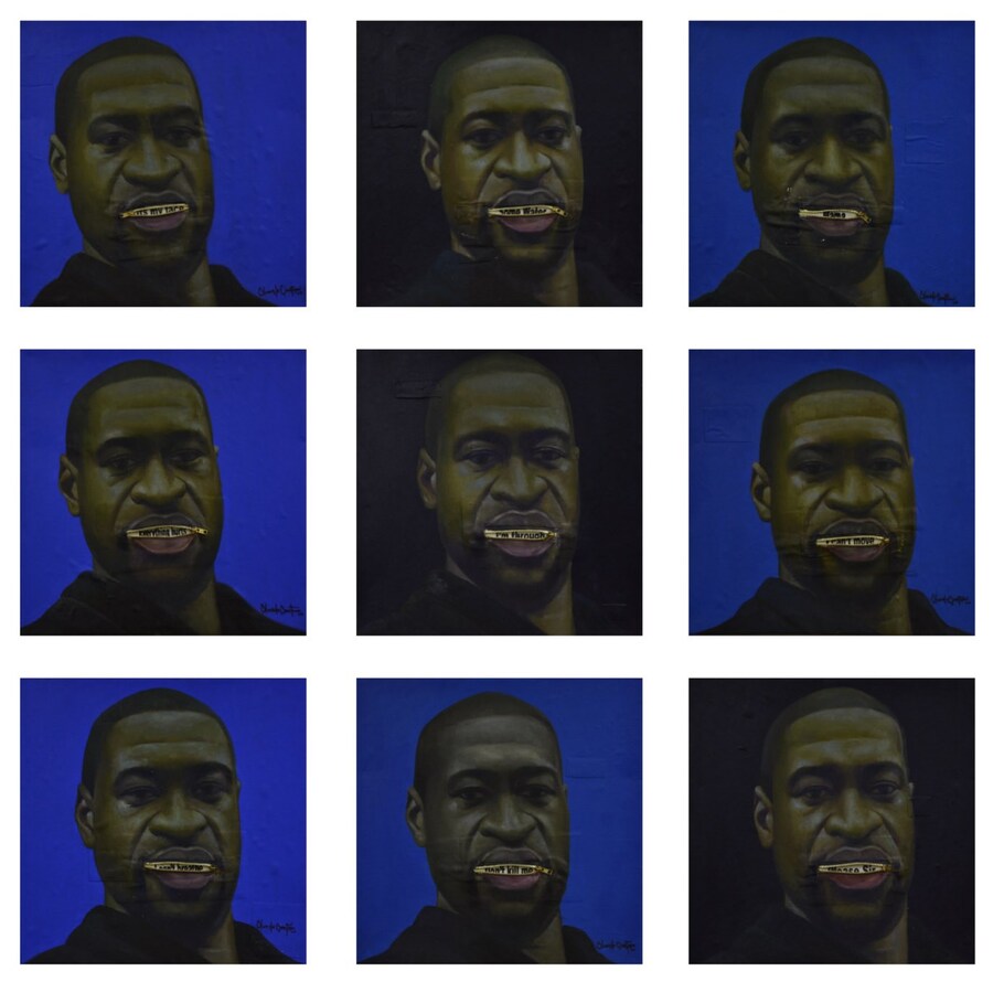Oluwole Omofemi, George Floyd, Acrylic on Canvas, 