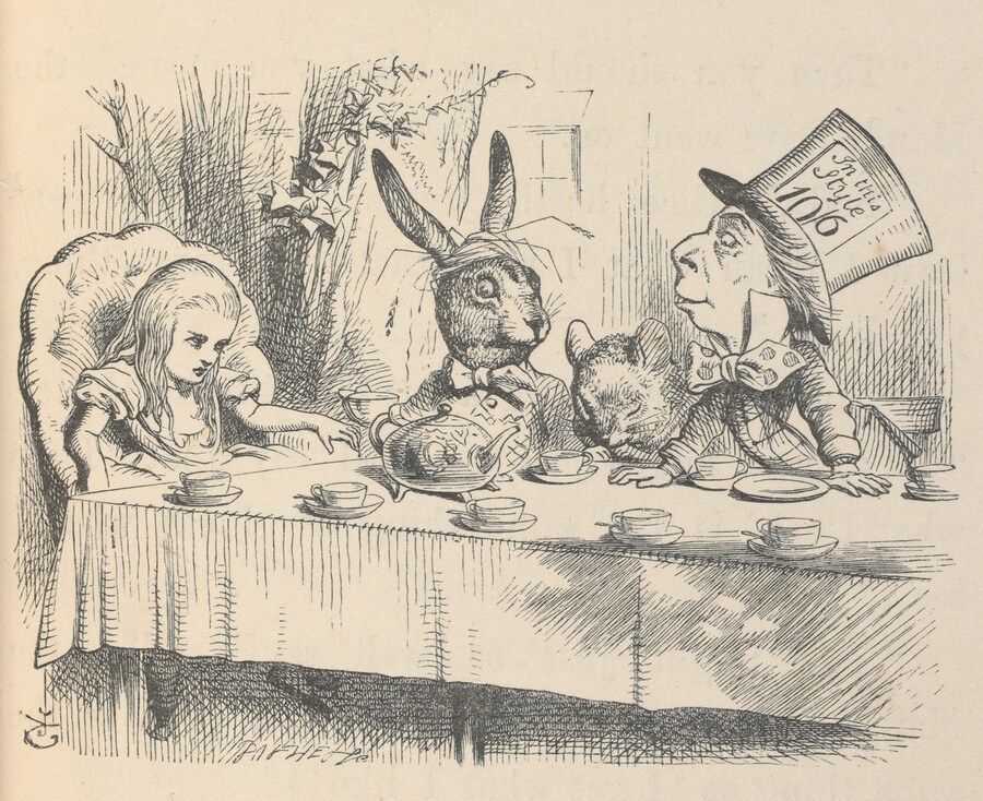 Alice at the Mad Hatter&#39;s Tea Party, Illustration 