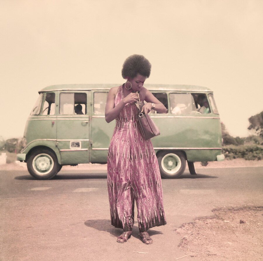 web Model posing for Agip 1 Calendar, Accra, c. 19