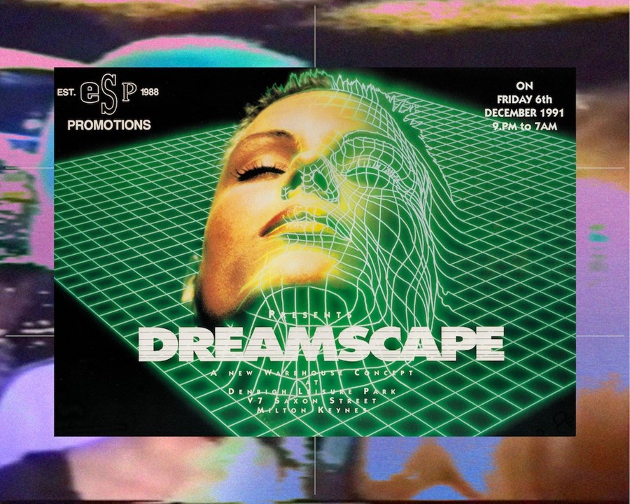 Dreamscape 1 flyer 1991 graphic. Credit_ Flyer cou