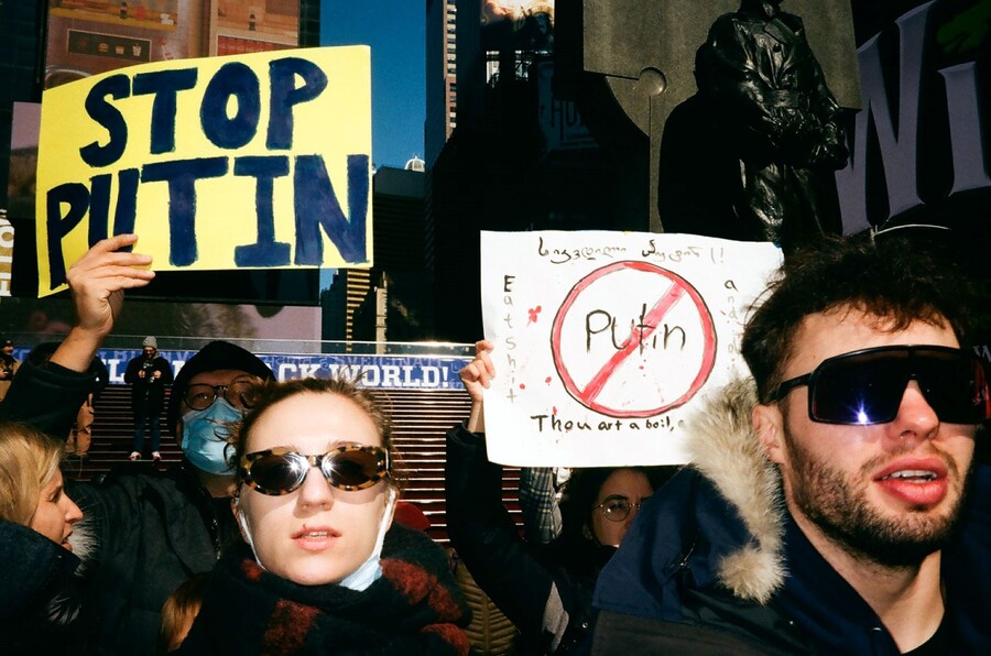 New Yorkers Protest Against The War in Ukraine