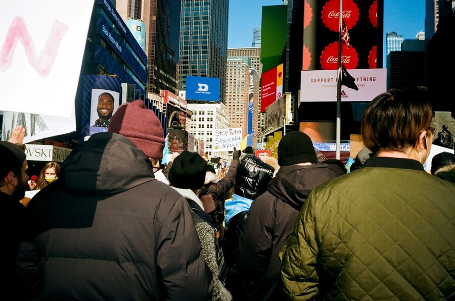 New Yorkers Protest Against The War in Ukraine