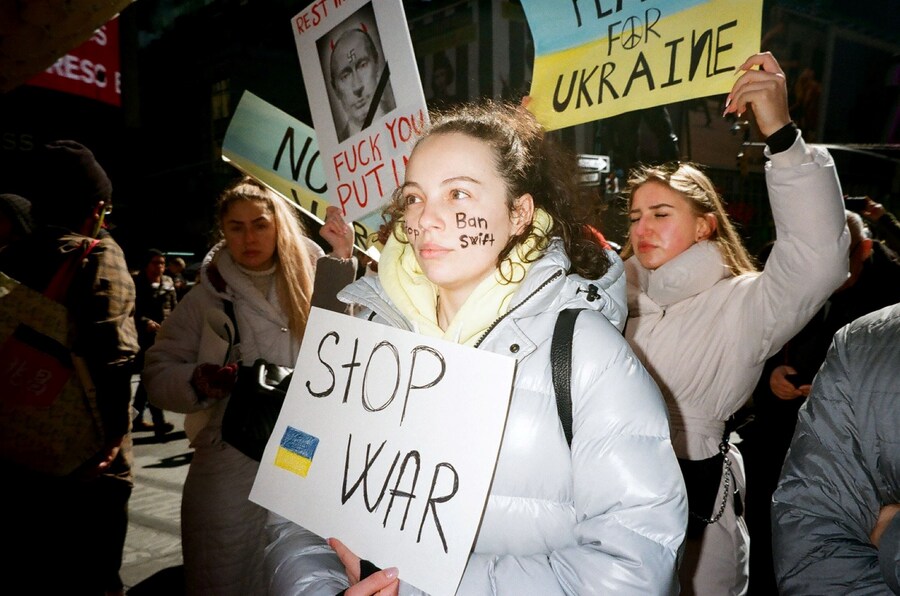 New Yorkers Protest Against The War in Ukraine