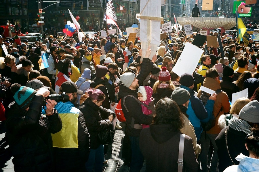 New Yorkers Protest Against The War in Ukraine
