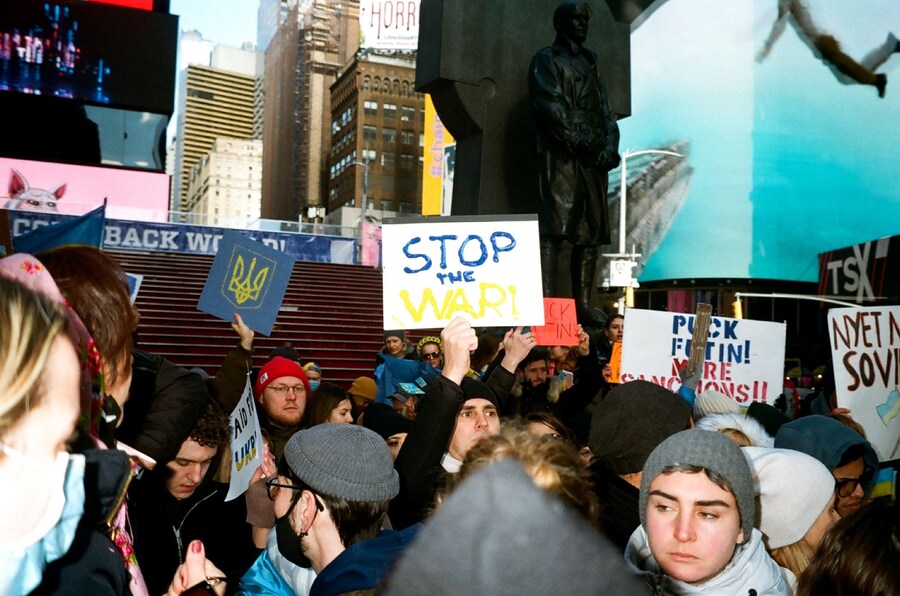New Yorkers Protest Against The War in Ukraine