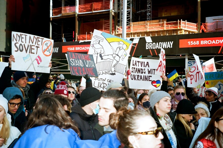 New Yorkers Protest Against The War in Ukraine