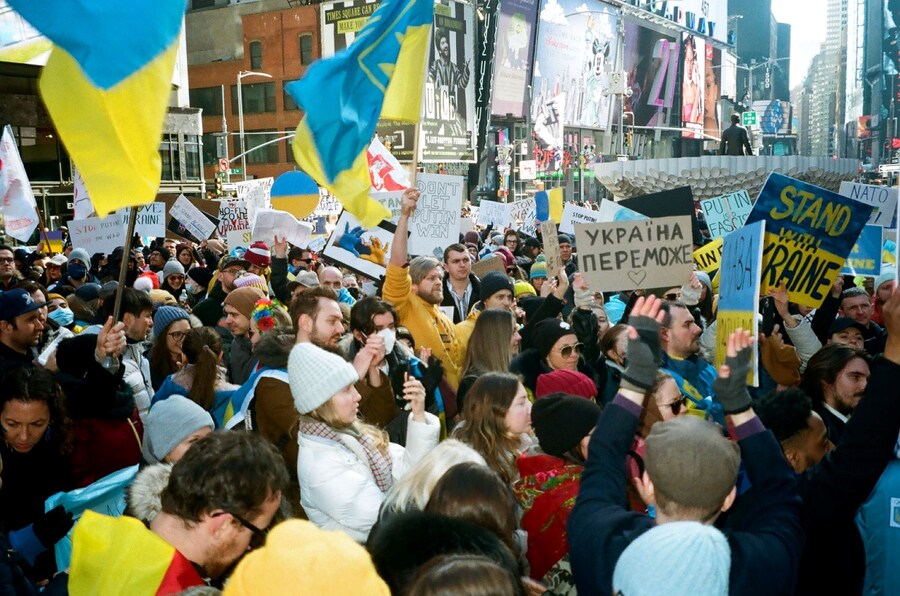 New Yorkers Protest Against The War in Ukraine