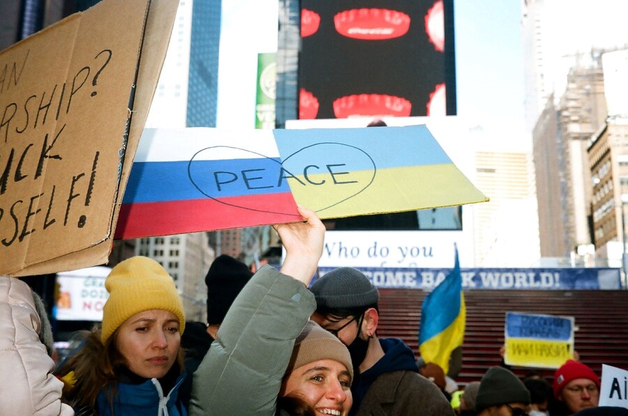 New Yorkers Protest Against The War in Ukraine