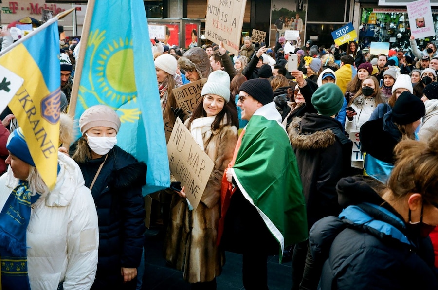 New Yorkers Protest Against The War in Ukraine