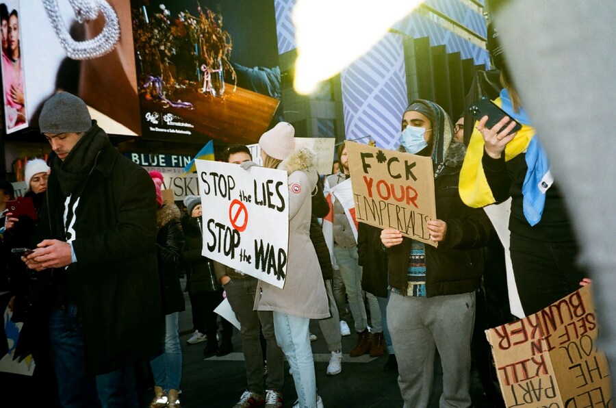 New Yorkers Protest Against The War in Ukraine