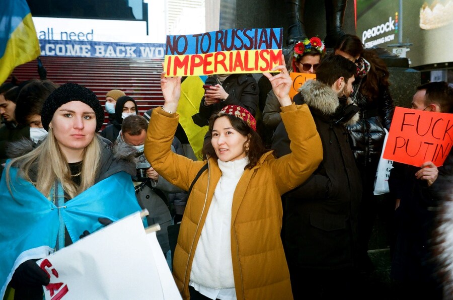 New Yorkers Protest Against The War in Ukraine
