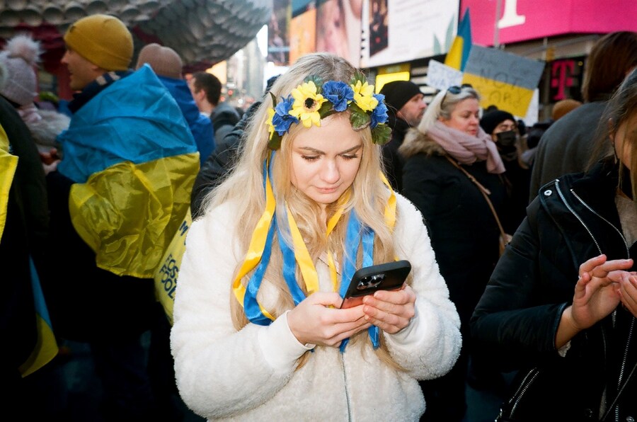 New Yorkers Protest Against The War in Ukraine