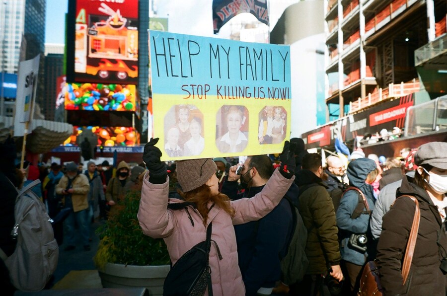 New Yorkers Protest Against The War in Ukraine