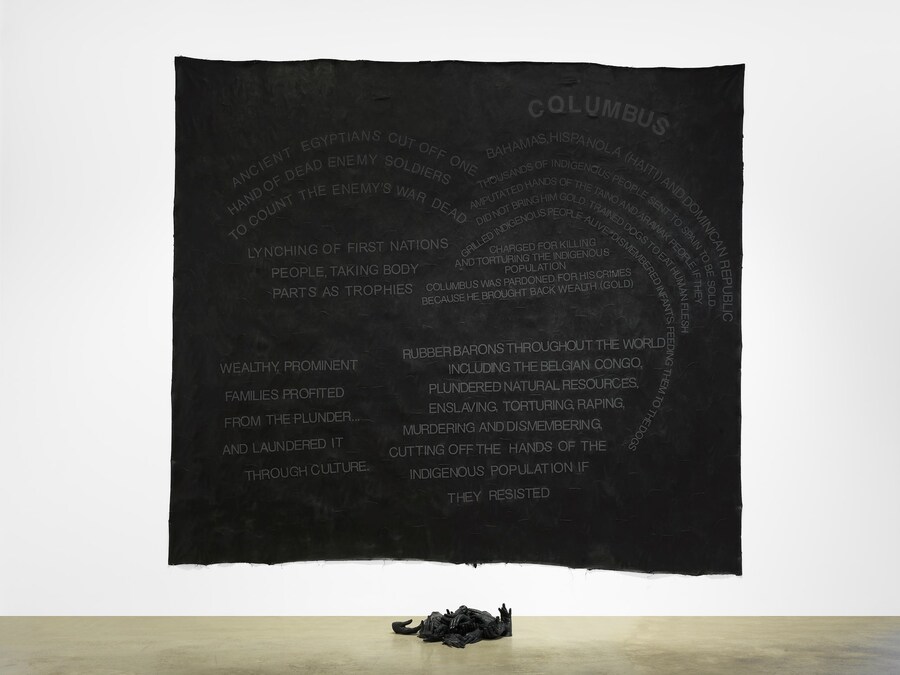 Howardena Pindell, Columbus, 2020 Mixed media on c