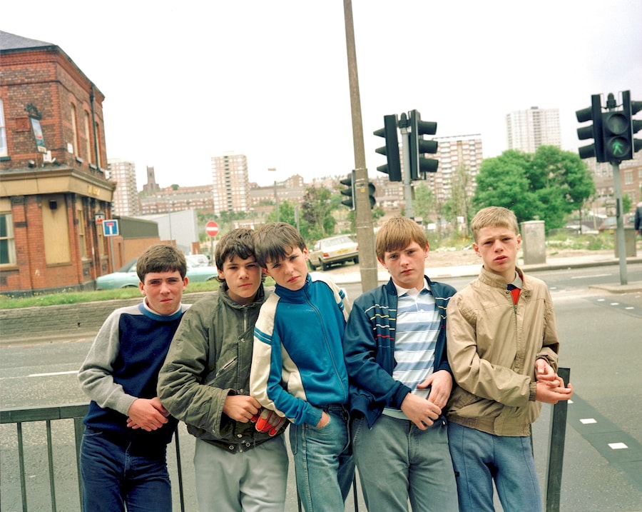 Lads at railings, 1987