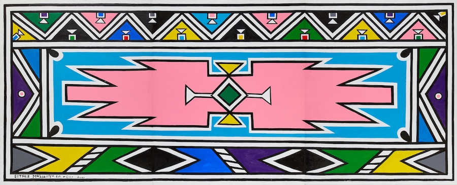 Esther Mahlangu_E286 200x480cm 2001