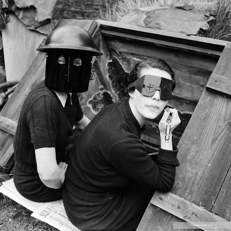 7. Lee Miller, Fire masks, Downshire Hill, London 