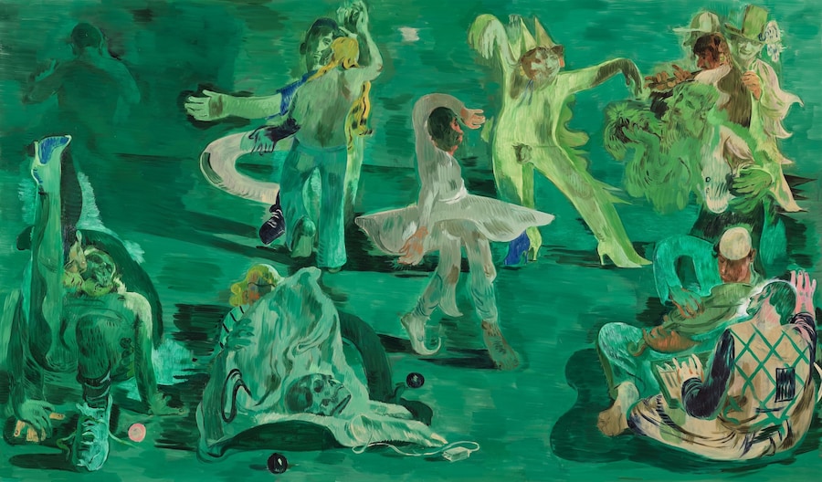 4. Salman Toor, Ghost Ball (2023), Oil on linen, 1