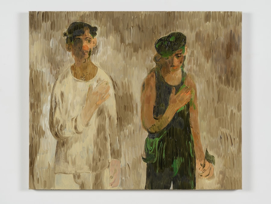 7. Salman Toor, Citizens (2022), Oil on panel, 91.