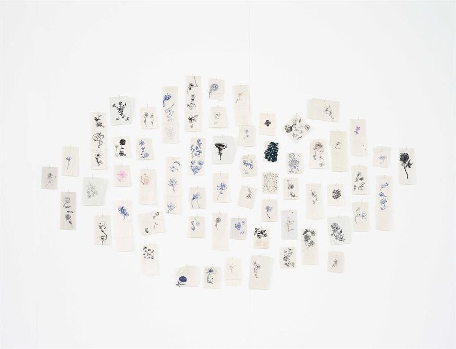 A Diary of Flowers by Jim Hodges, installation view, 1994