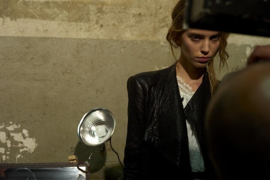 Model backstage at Proenza Schouler