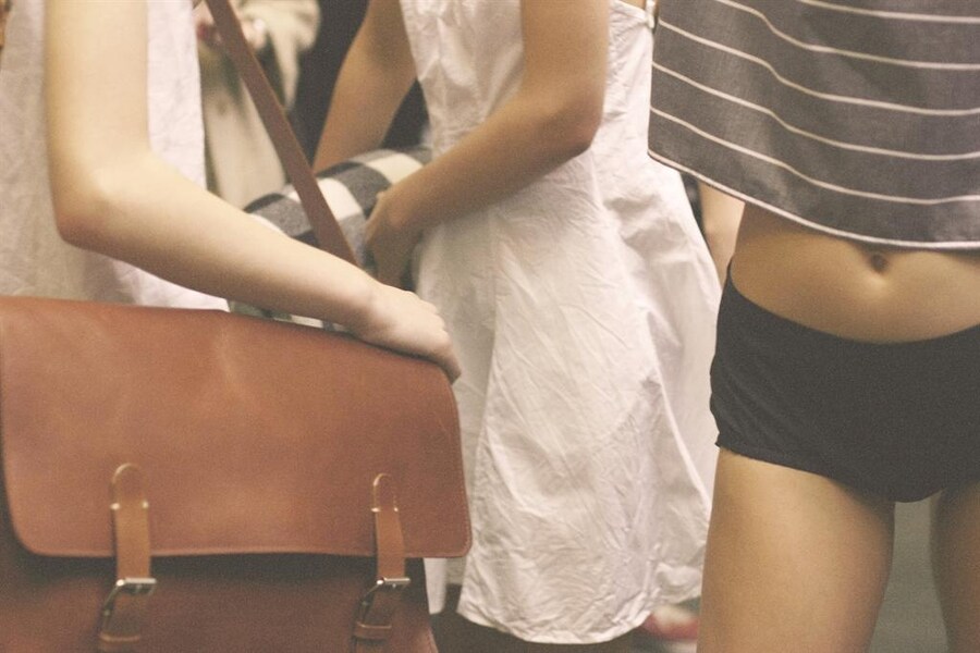 Models backstage at Margaret Howell