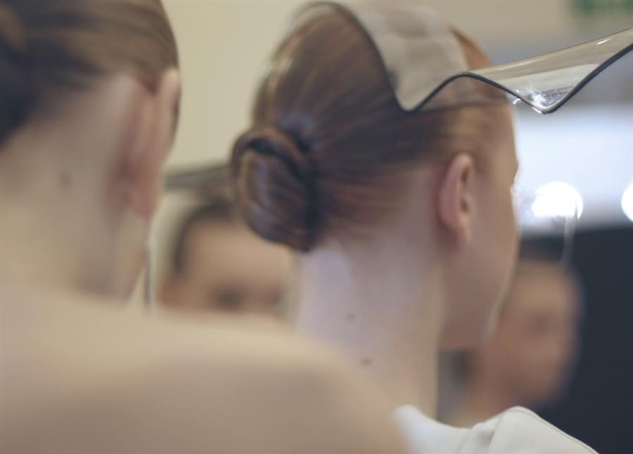 Models backstage at Ann-Sofie Back