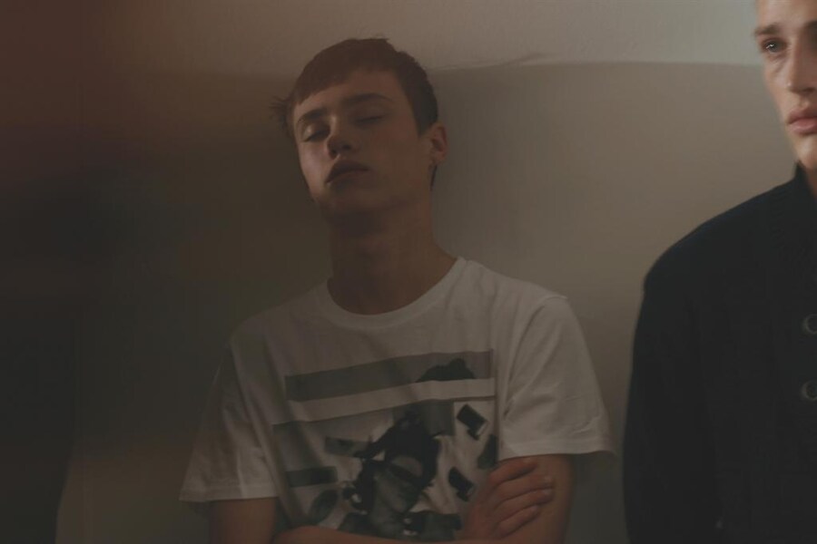 Model backstage at JW Anderson