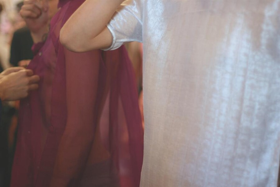 Models backstage at Topman