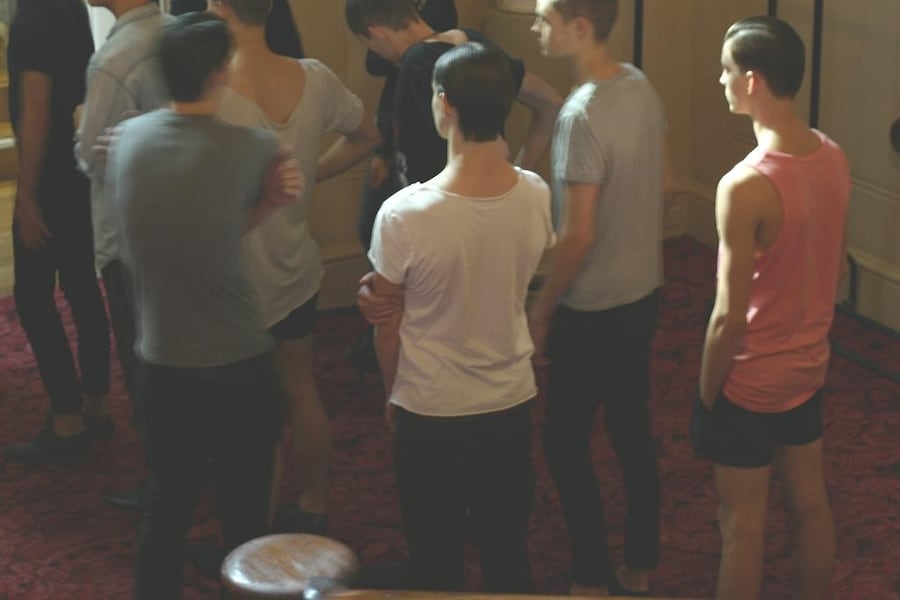 Models backstage at Topman