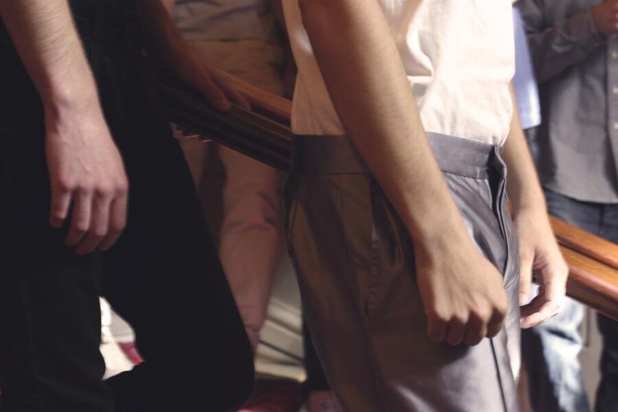 Models backstage at Topman