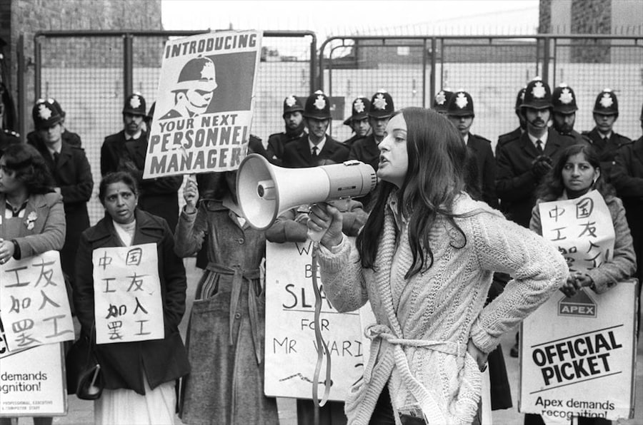 Feminist campaigner in support of the Asian strikers. Mrs. D