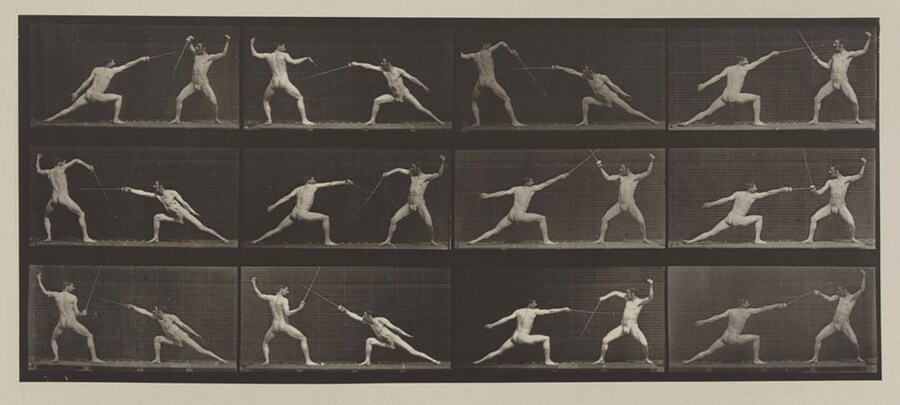 Fencing. (Movements. Male). Plate 349, 1887 1887, Eadweard M