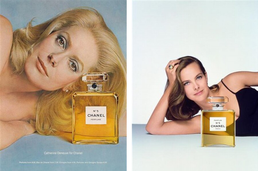 Poses for Chanel No.5, then and now